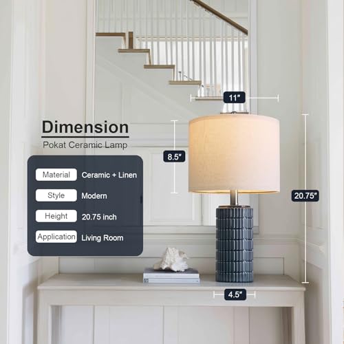 20.75" Small Blue Table Lamps (2 Count)