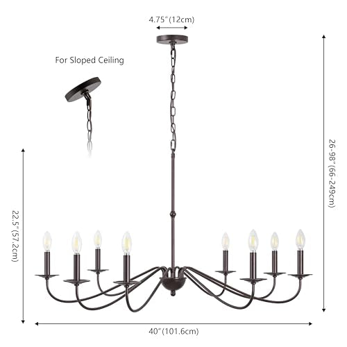 Wicklow 8 Light Farmhouse Chandelier 40"