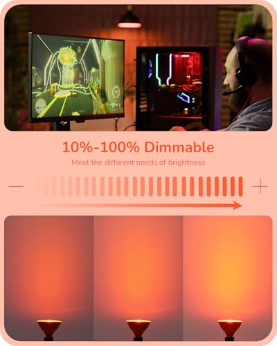 Halloween PAR38 LED Flood Orange Light Bulbs Dimmable 4 Pack (4 Count)
