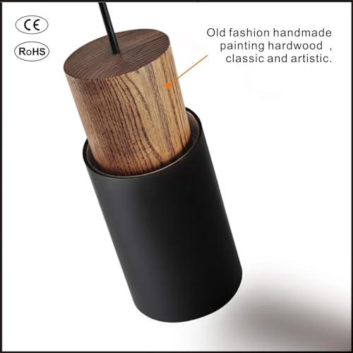 Black and Wood Pendant Light