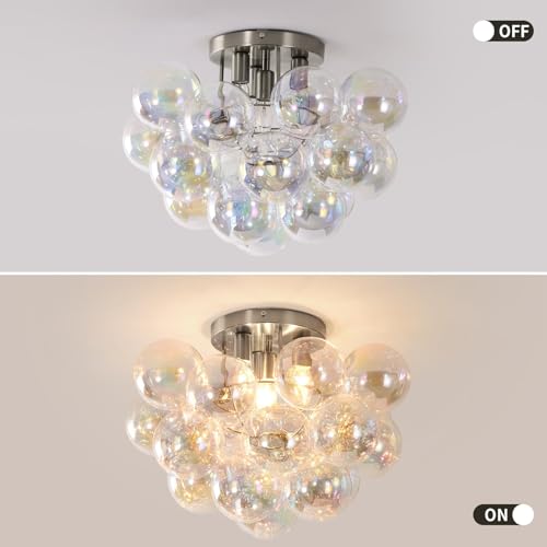 Brushed Nickel Flush Mount Ceiling Light Fixture