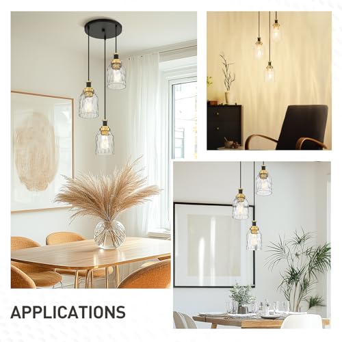 Adjustable Modern Cluster Pendant Light for Kitchen Island (3 Count)