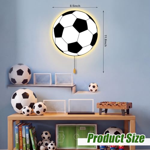Soccer Night Light Wall Lamp Sleeping Nursery Lighting