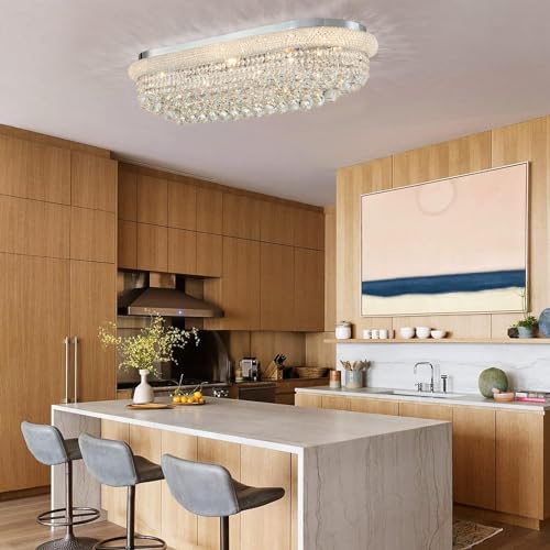 Modern Rectangle Ceiling Crystal Chandelier