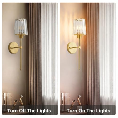 Hardwired Crystal Wall Sconces Set of 2 (2 Count)