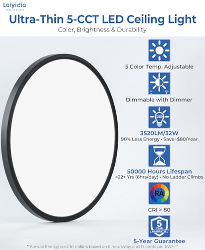 15.8in Ultra Thin LED Flush Mount Ceiling Light