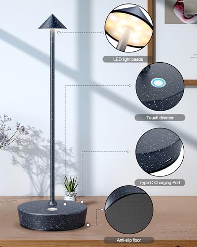 Cordless Table Lamps Rechargeable 6000mAh Battery Operated LED Desk Lamp (2 Count)