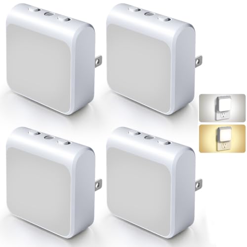 4 Pack Dimmable LED Night Lights Plug into Wall with Dusk to Dawn Sensor (4 Count)