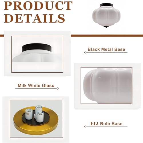 Milk Glass Flush Ceiling Light