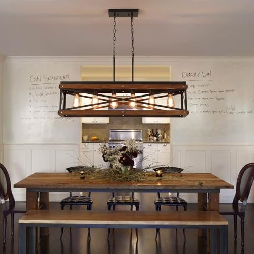 Rustic Farmhouse Wood Kitchen Island Lighting