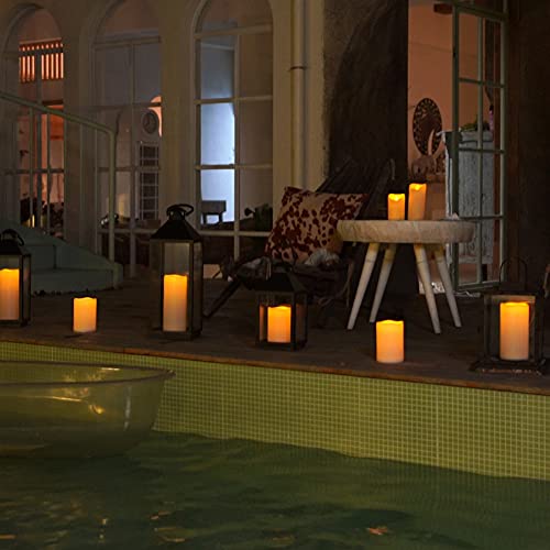 10" x 4" Large Waterproof Outdoor Flameless Candles with Remote Control and Timer (2 Count)