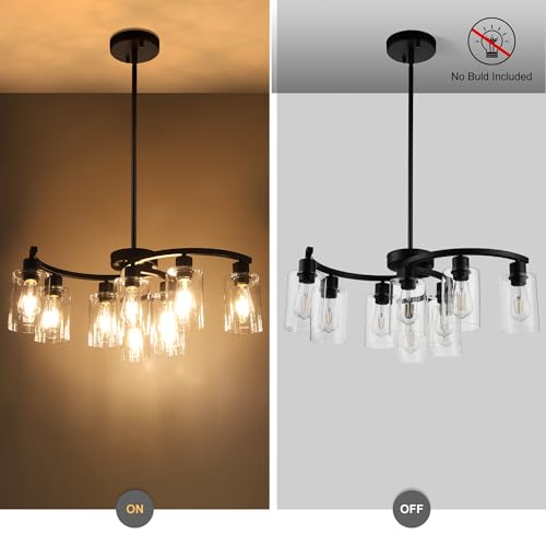 9 Light Black Modern Chandeliers for Dining Room