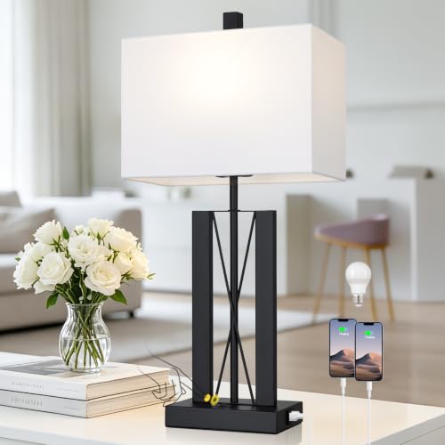 25" Modern Table Lamp for Living Room (2 Count)