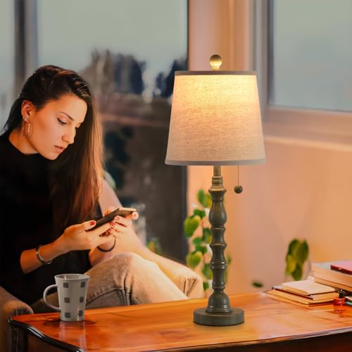 Lamps Set of 2 Modern Farmhouse Table Lamp Bedside Reading Lamps Living Room End Tables Set Lamps for Night Stands Bedroom Night Lamp (2 Count)