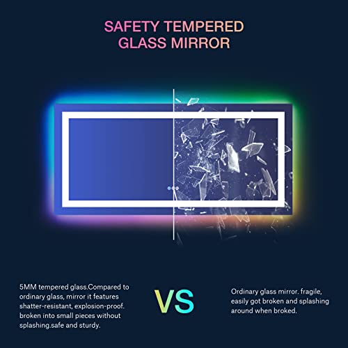 60"X30" RGB LED Bathroom Mirror with Lights