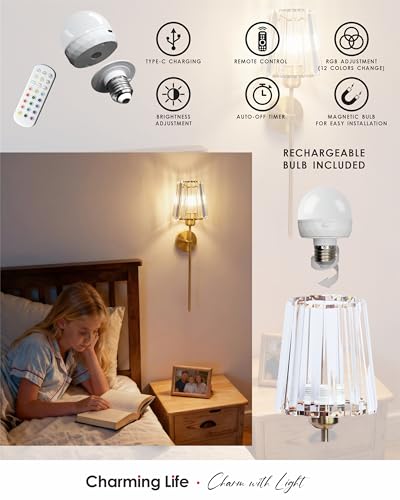 Battery Operated Wall Sconces Set of 2