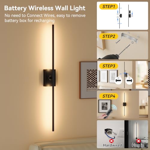 Battery Operated Wall Sconces Set of 2 (2 Count)