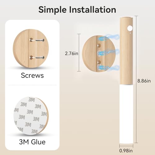 Motion Sensor Wall Light Beech 3PCS (3 Count)