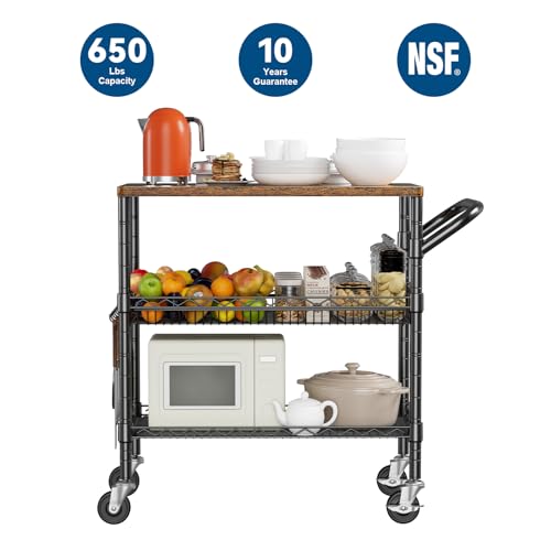 3 Tier Rolling Carts with Wheels