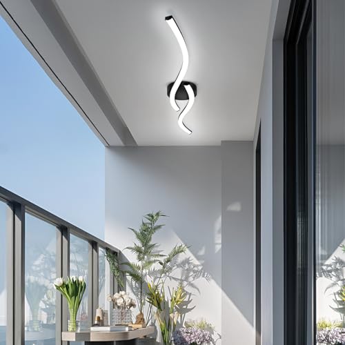 39.37Inch Linear Ceiling Light 6000K Black Modern Ceiling Light Fixture 28W Long Flush Mount Ceiling Lamp for Hallway