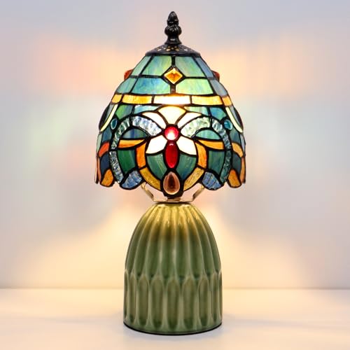 Tiffany Stained Glass Mushroom Table Lamp 12.5 Inch