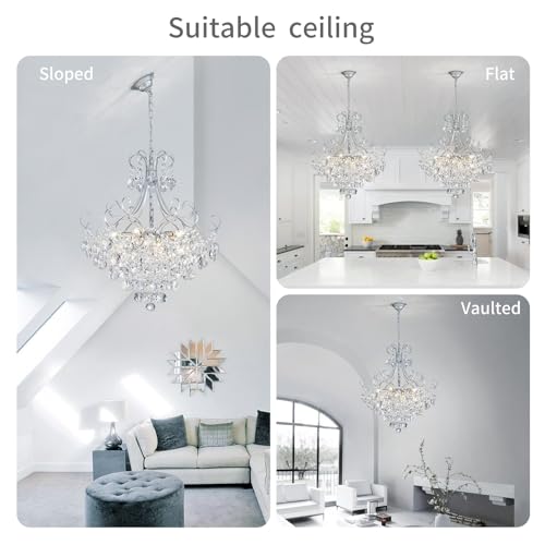 Crystal Chandelier K9 Crystal Lighting Chandelier for Living Room 10 E12 Bulbs High 27.6 in x Diameter 22.8 in