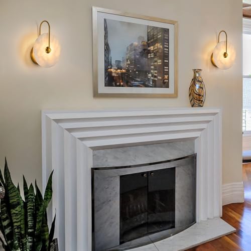 Round Alabaster Wall Sconce Set of Two (2 Count)
