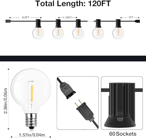 120FT Outdoor String Lights
