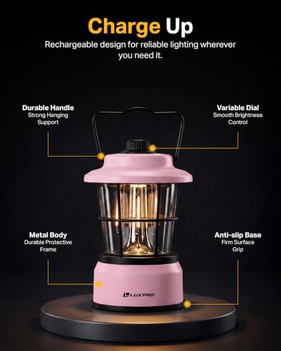 Rechargeable Retro Outdoor Lantern LED Camping Lantern (2 Count)