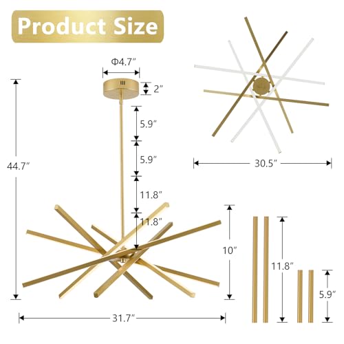 Modern Gold Chandelier Light Fixtures