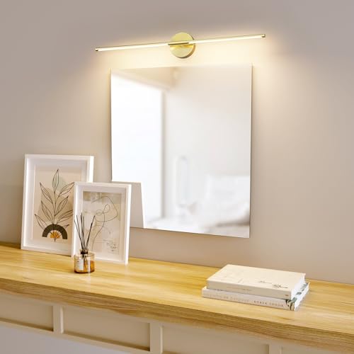 Modern Wall Sconce for Bathroom 33In Gold Vanity Light Fixture Hardwired 3000K Bathroom Sconce 360° Rotate Warm Light for Bedroom