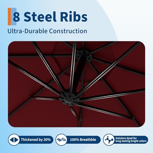 10FT Offset Patio Umbrella with Cross Base