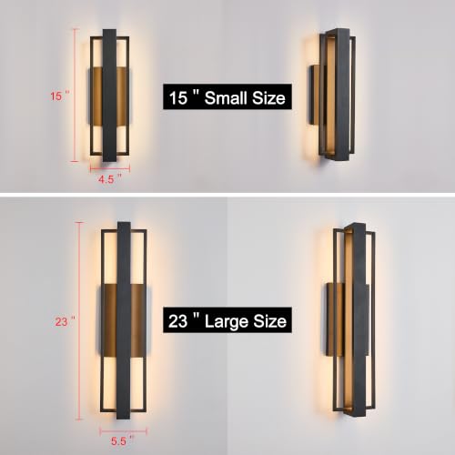 2 Pack 23 inch Modern Large Outdoor Waterproof LED Wall Light (2 Count)