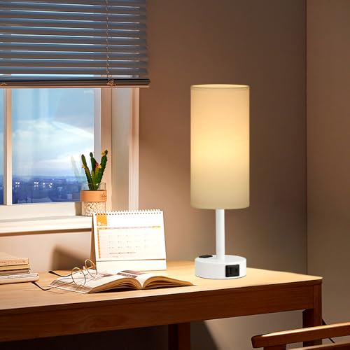 White Bedside Lamp for Bedroom