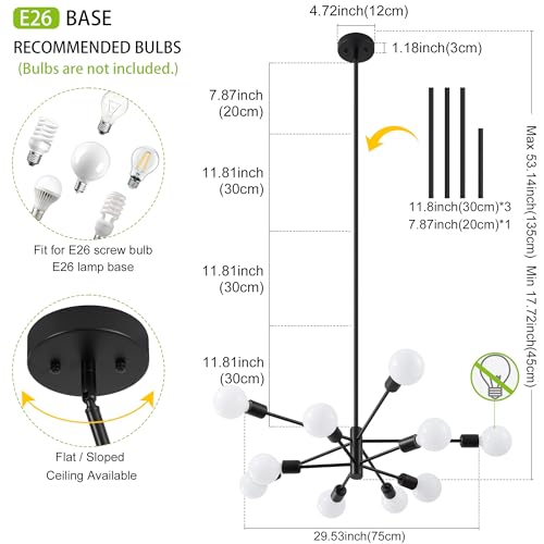 Chandeliers for Dining Room Black 10