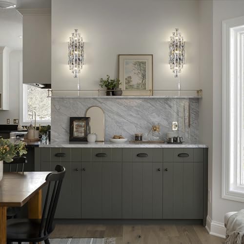 Modern Plug in Wall Sconce Crystal Wall Sconces Indoor Wall Lamp for Bedroom Chrome Light Fixture with Plug in Switch Vanity Wall Mount Lamps for Living Room Bedroom Bathroom Bedside Hallway