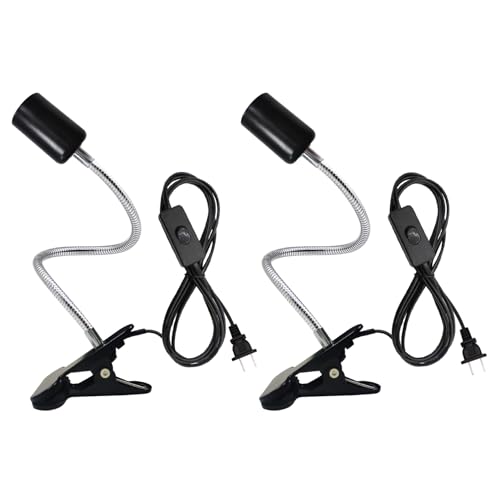 Clip Desk Lamp Socket 2 Pack Flexible Gooseneck Lamp Stand Clip (2 Count)