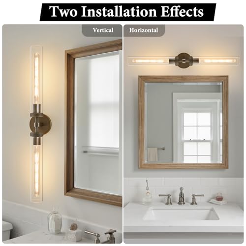 Knurled Brass Bathroom Wall Sconce