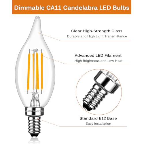 CA11 Chandelier Light Bulbs (12 Count)