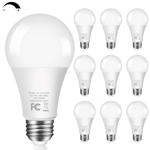 10 Pack 14W LED Dimmable Light Bulbs (10 Count)