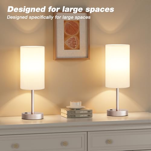 17.4" Antique White Lamp for Bedroom