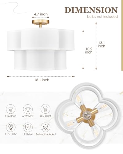 Gold Semi Flush Mount Ceiling Light