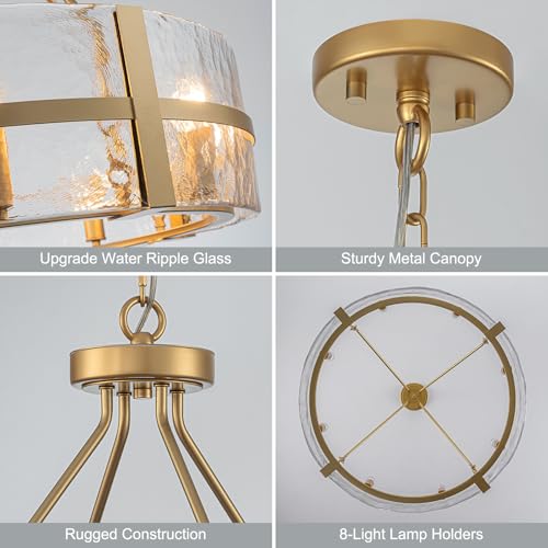 28" Gold Drum Chandelier