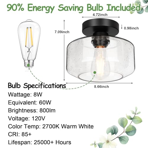 Industrial Semi Flush Mount Ceiling Light