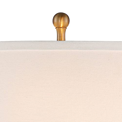 Rolland 30" Large Table Lamps Set of 2 Gold Brass Glass Antique (2 Count)