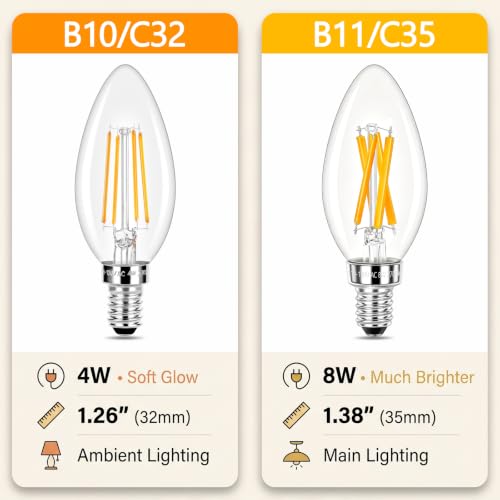 E12 LED Candelabra Bulbs 100 Watt Equivalent (12 Count)