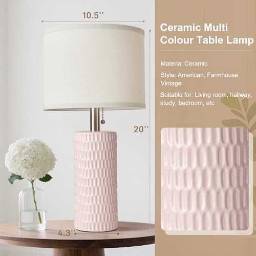 20.5" Modern Ceramic Table Lamps for Bedroom Set of 2