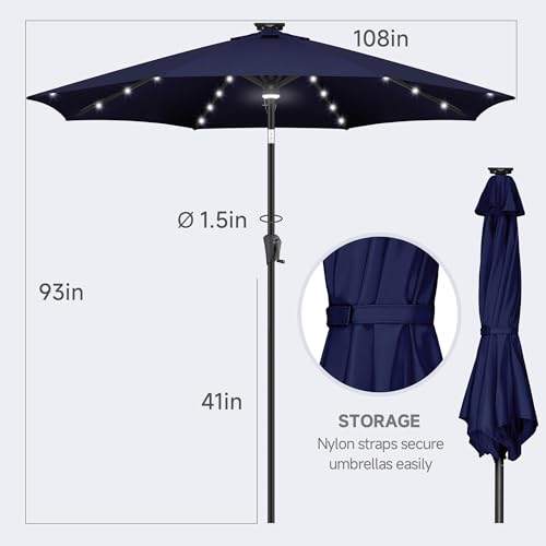 Solar Patio Umbrella with a Centre Light