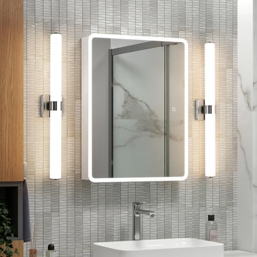 Bathroom Vanity Light Fixtures 31IN Brushed Nickel Bathroom Lights Over Mirror