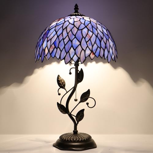 Tiffany Lamp Stained Glass Table Bedside Reading Light W12H19 inch